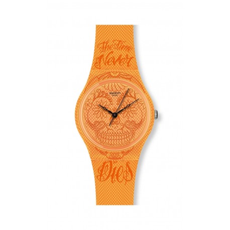 Ceas de mana unisex Swatch TIME NEVER DIES ORANGE GO110