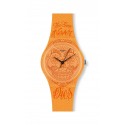 Ceas de mana unisex Swatch TIME NEVER DIES ORANGE GO110