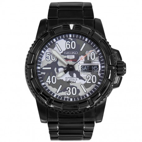 Ceas de mana barbatesc Seiko 5 Watches  Black Camouflage Mens SRP225J1 