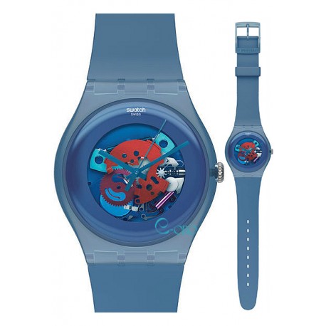 Ceas de mana Swatch Blue Grey Lacquered SUON102